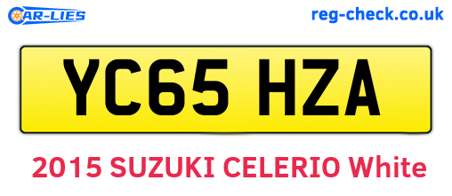 YC65HZA are the vehicle registration plates.