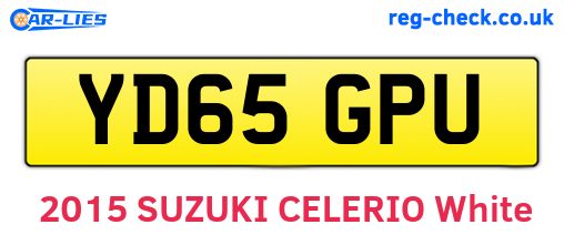 YD65GPU are the vehicle registration plates.