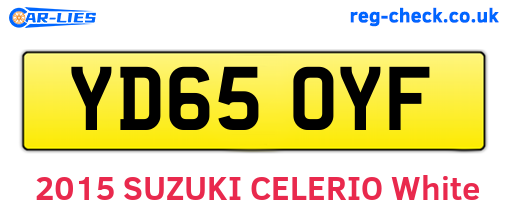 YD65OYF are the vehicle registration plates.