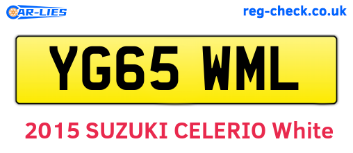 YG65WML are the vehicle registration plates.