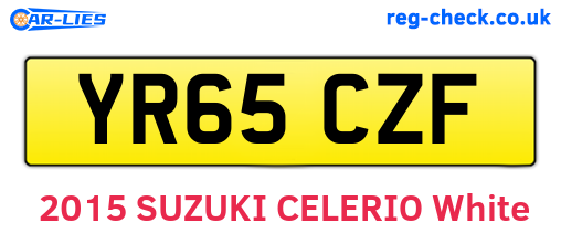 YR65CZF are the vehicle registration plates.
