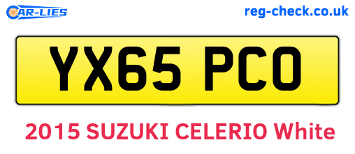 YX65PCO are the vehicle registration plates.