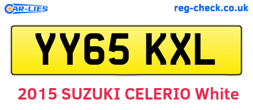 YY65KXL are the vehicle registration plates.