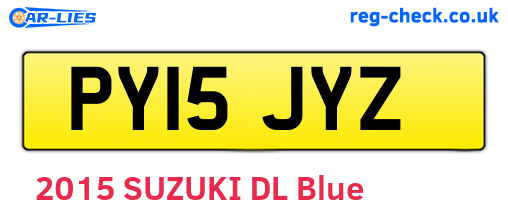 PY15JYZ are the vehicle registration plates.