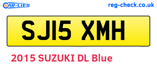 SJ15XMH are the vehicle registration plates.