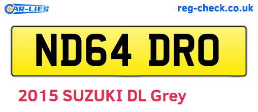 ND64DRO are the vehicle registration plates.