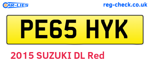 PE65HYK are the vehicle registration plates.