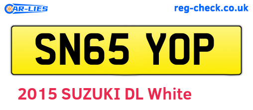 SN65YOP are the vehicle registration plates.