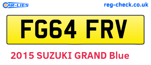 FG64FRV are the vehicle registration plates.