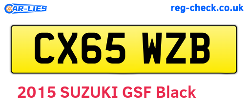 CX65WZB are the vehicle registration plates.
