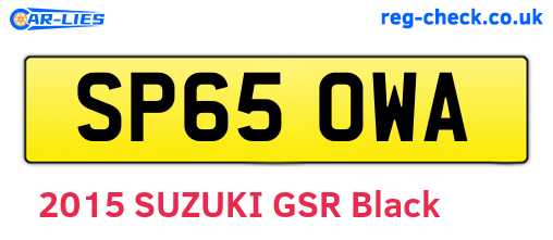 SP65OWA are the vehicle registration plates.