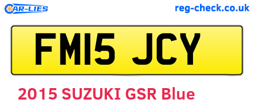 FM15JCY are the vehicle registration plates.