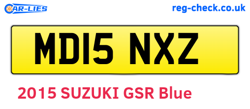 MD15NXZ are the vehicle registration plates.
