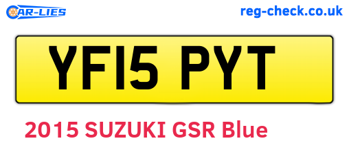 YF15PYT are the vehicle registration plates.