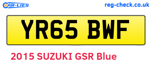 YR65BWF are the vehicle registration plates.