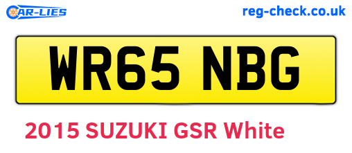 WR65NBG are the vehicle registration plates.