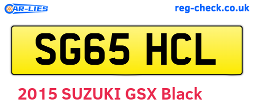 SG65HCL are the vehicle registration plates.