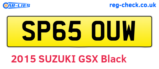 SP65OUW are the vehicle registration plates.