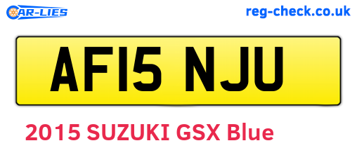 AF15NJU are the vehicle registration plates.