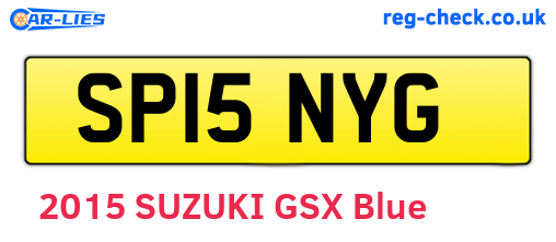 SP15NYG are the vehicle registration plates.