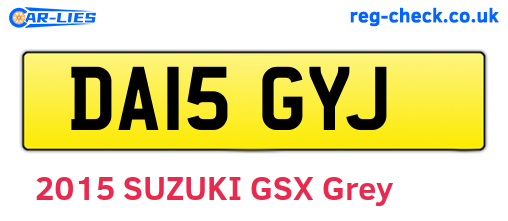 DA15GYJ are the vehicle registration plates.