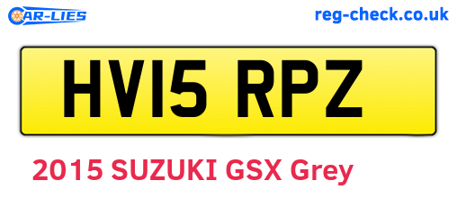 HV15RPZ are the vehicle registration plates.