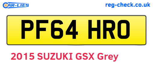 PF64HRO are the vehicle registration plates.
