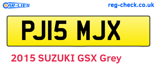 PJ15MJX are the vehicle registration plates.