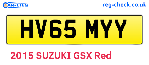 HV65MYY are the vehicle registration plates.