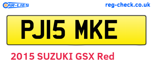 PJ15MKE are the vehicle registration plates.