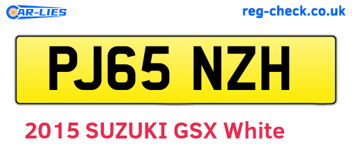 PJ65NZH are the vehicle registration plates.