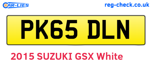 PK65DLN are the vehicle registration plates.