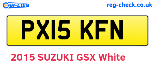 PX15KFN are the vehicle registration plates.