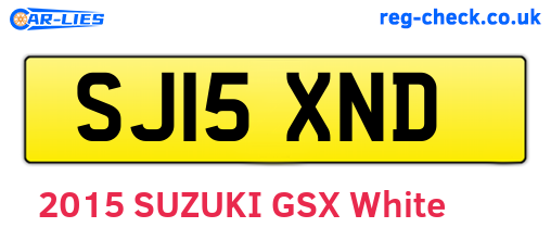 SJ15XND are the vehicle registration plates.