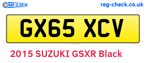 GX65XCV are the vehicle registration plates.