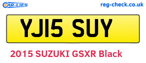 YJ15SUY are the vehicle registration plates.