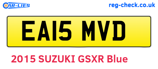 EA15MVD are the vehicle registration plates.
