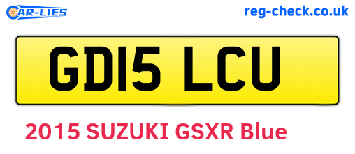 GD15LCU are the vehicle registration plates.
