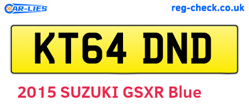 KT64DND are the vehicle registration plates.