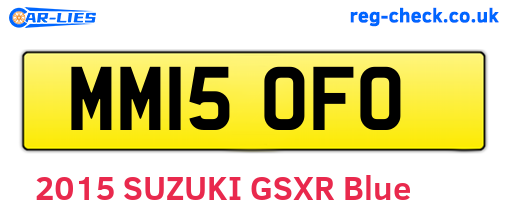 MM15OFO are the vehicle registration plates.