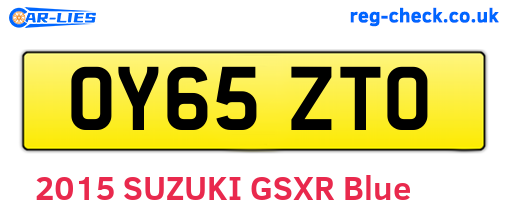 OY65ZTO are the vehicle registration plates.