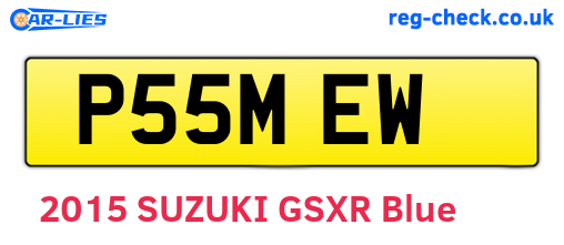 P55MEW are the vehicle registration plates.