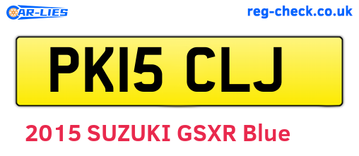 PK15CLJ are the vehicle registration plates.