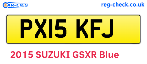 PX15KFJ are the vehicle registration plates.