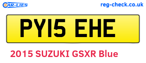 PY15EHE are the vehicle registration plates.