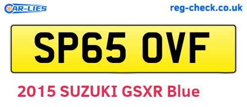 SP65OVF are the vehicle registration plates.
