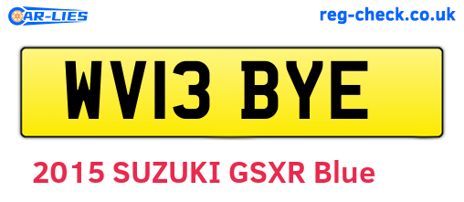 WV13BYE are the vehicle registration plates.