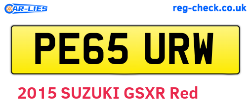 PE65URW are the vehicle registration plates.