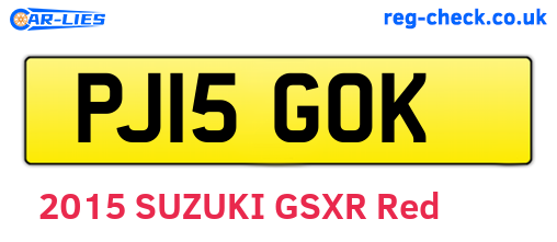 PJ15GOK are the vehicle registration plates.
