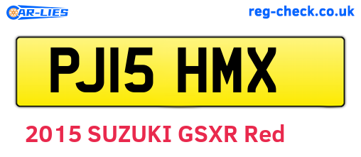 PJ15HMX are the vehicle registration plates.